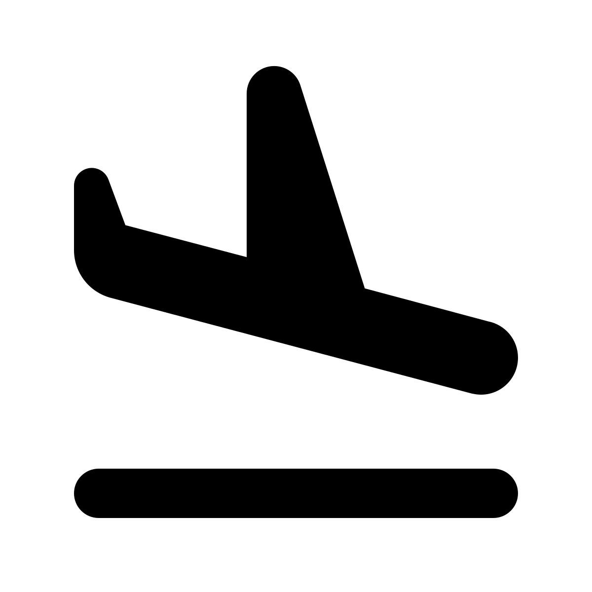 material rounded style atterraggio aereo icon