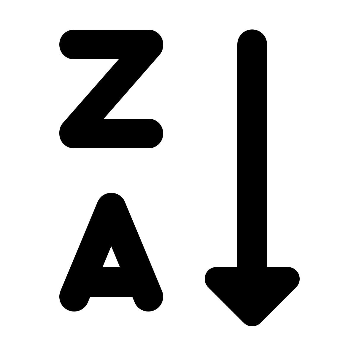 material rounded style alphabetical sorting 2 icon