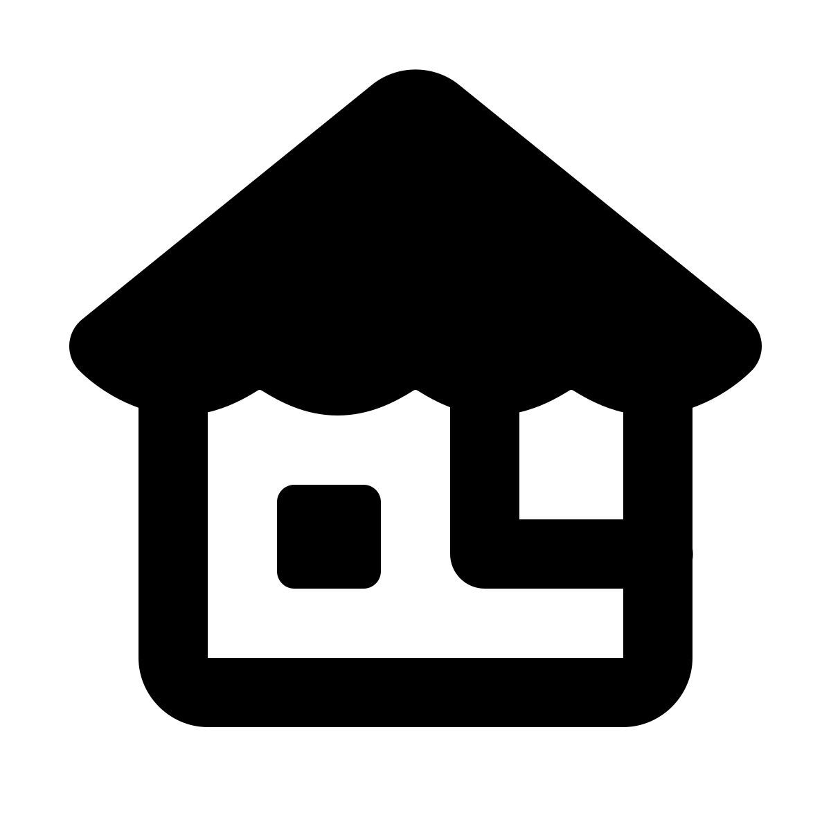 material rounded style bungalow icon