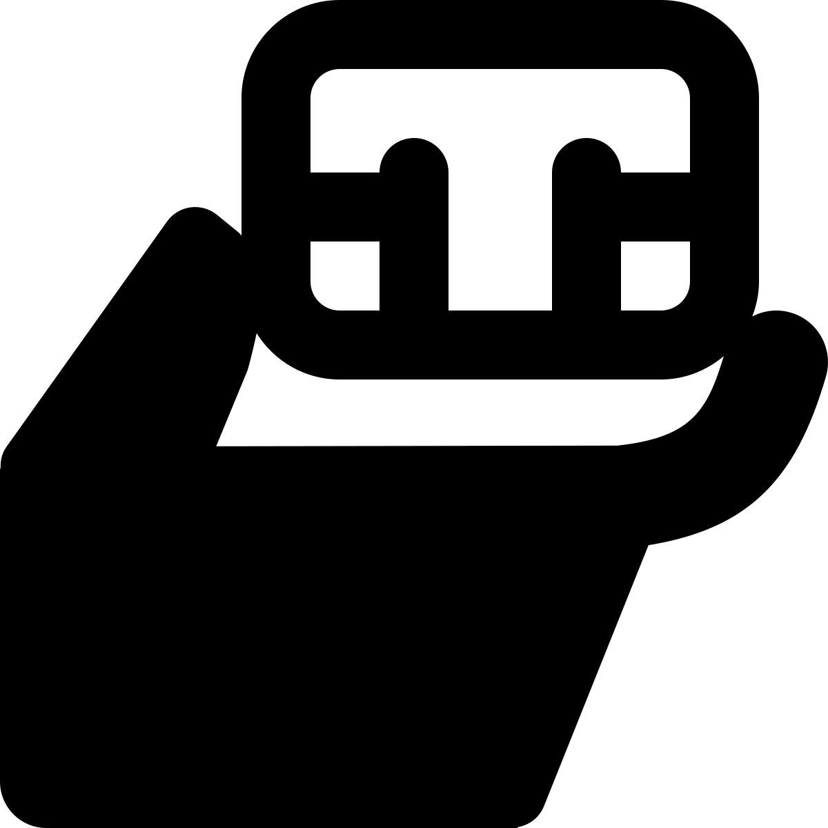 material rounded style chipkarte in der hand icon