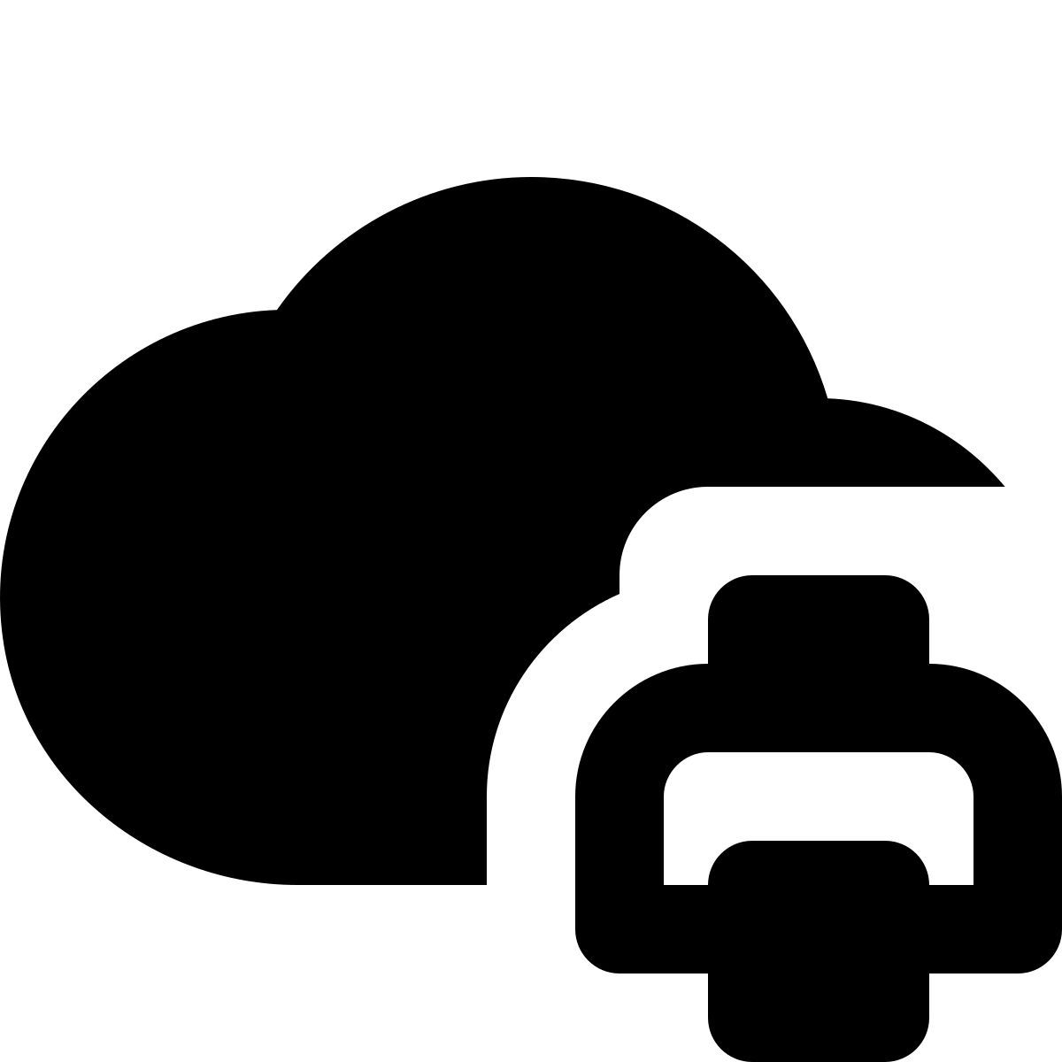 material rounded style cloud print icon
