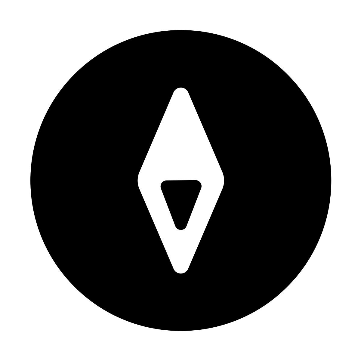 material rounded style compass north icon