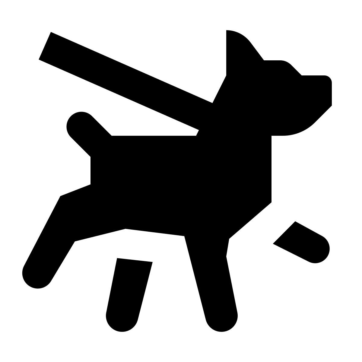 material rounded style dog walking icon