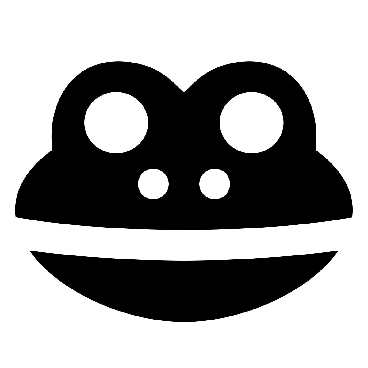 material rounded style frog head icon