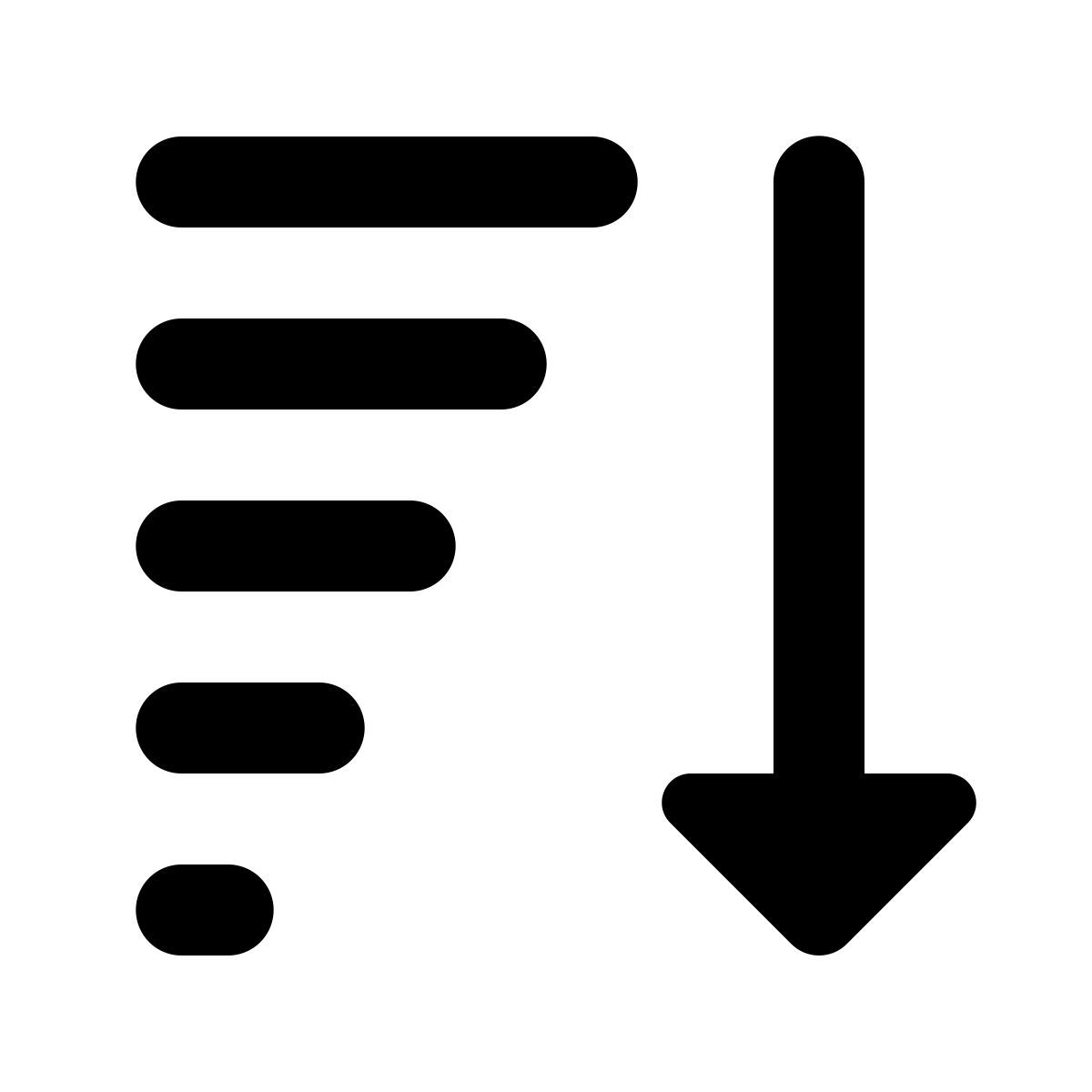 material rounded style tri décroissant icon