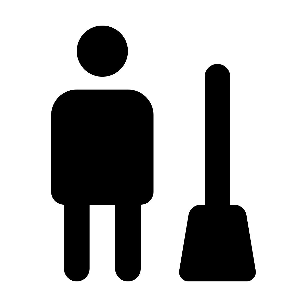 material rounded style homme de ménage icon