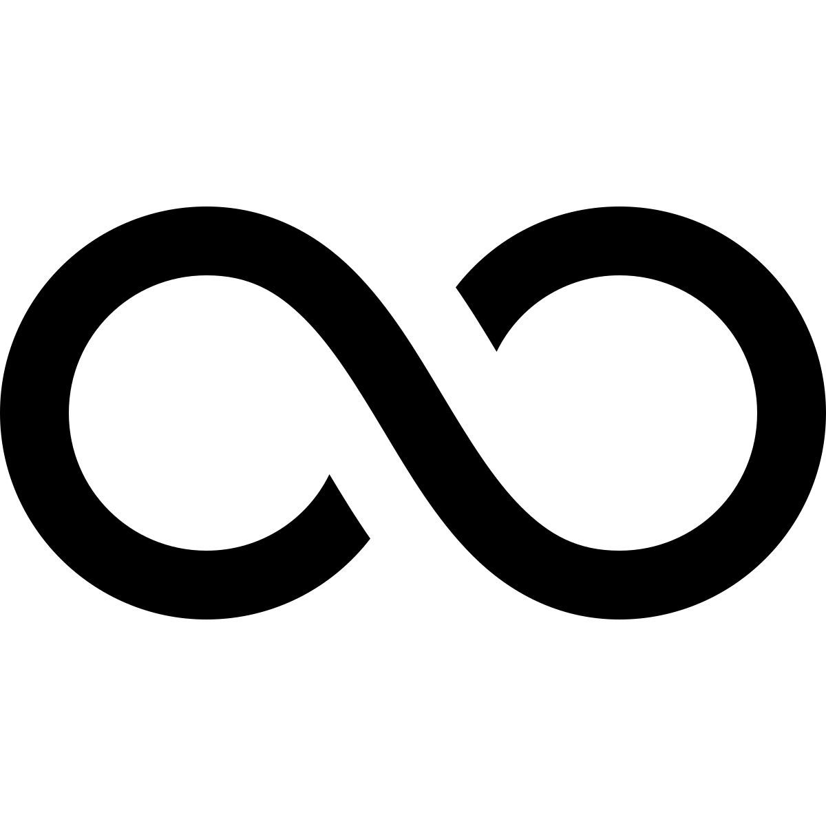 material rounded style infinity icon