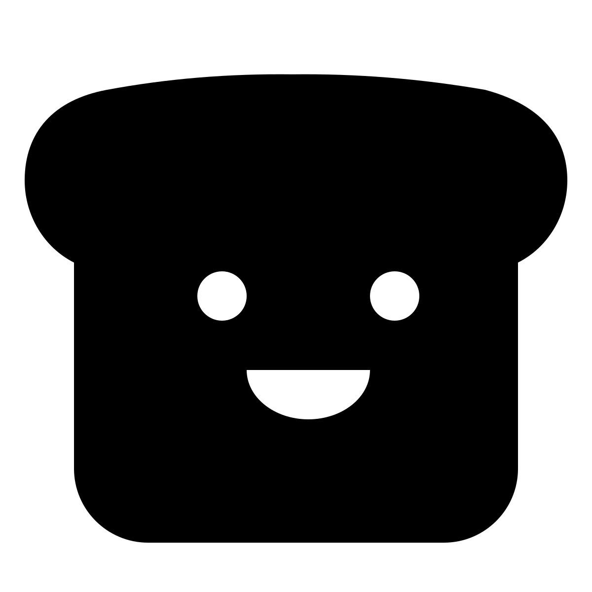 material rounded style kawaii bread icon