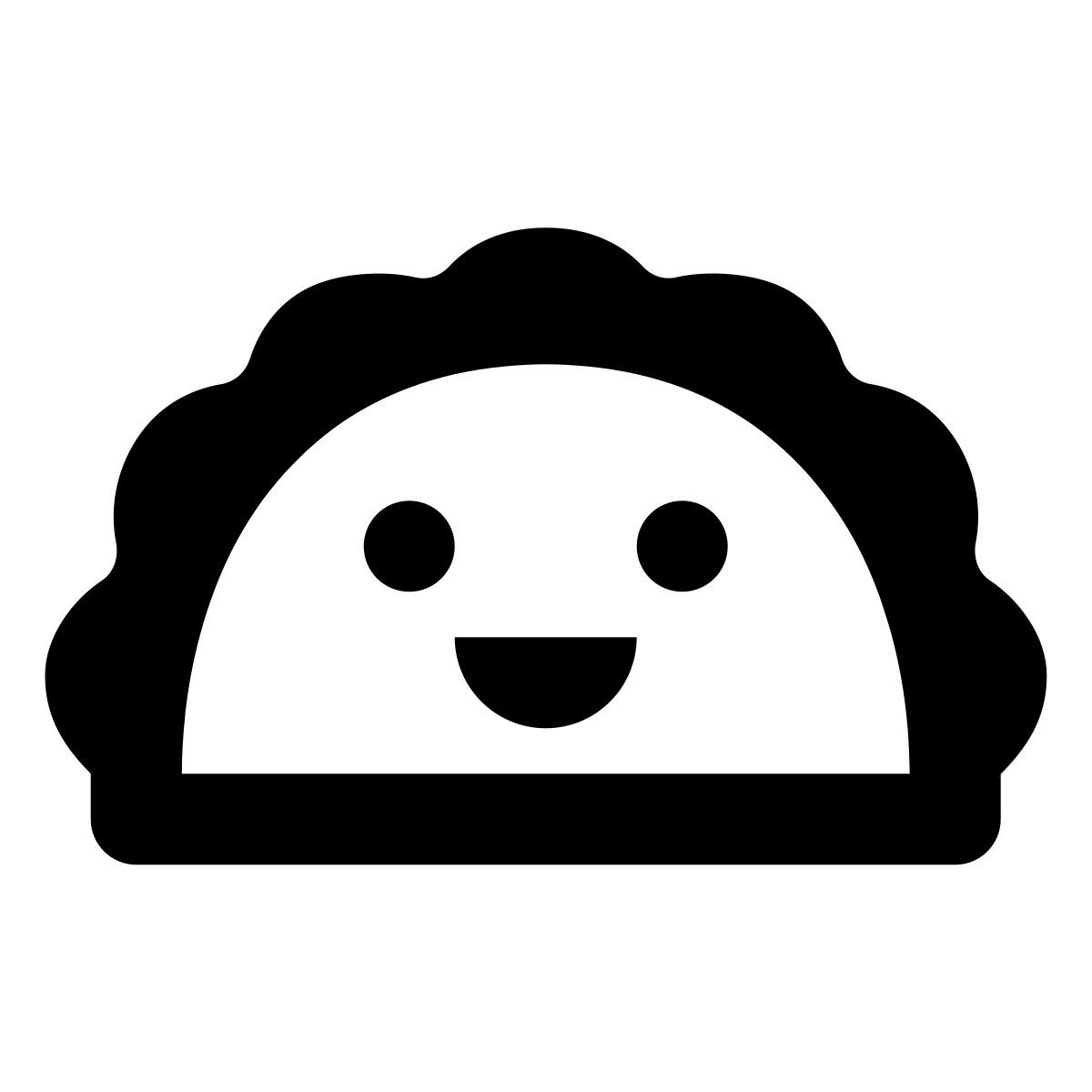 material rounded style kawaii taco icon