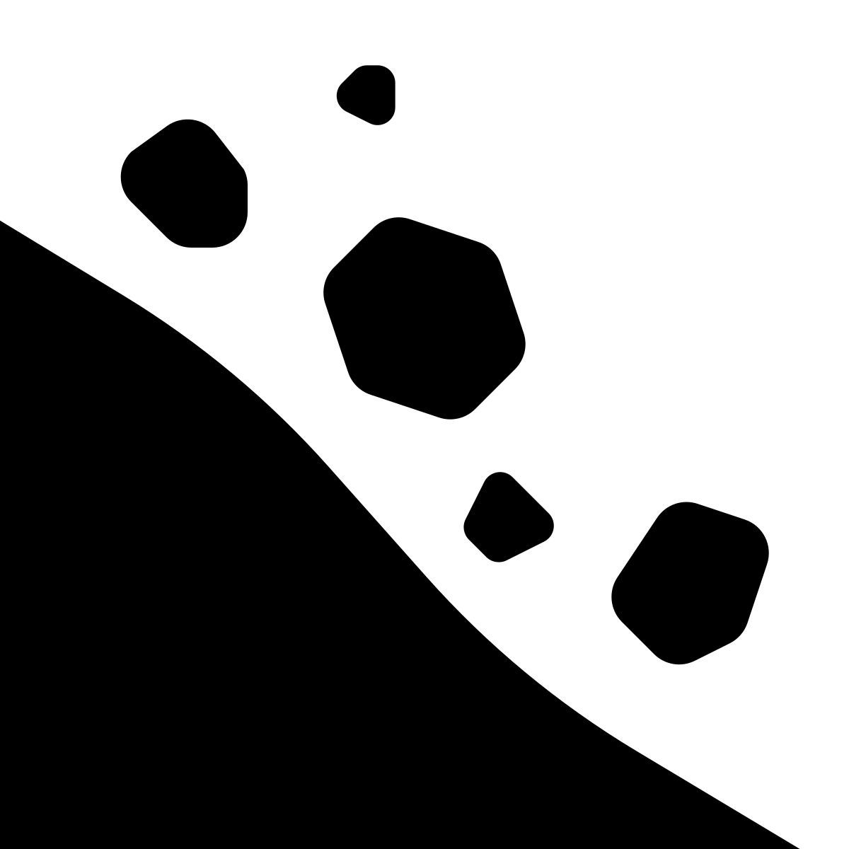 material rounded style deslizamiento de tierra icon