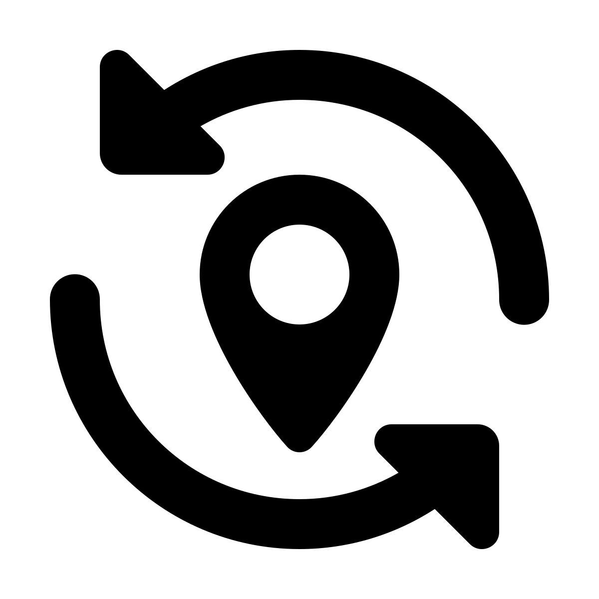 material rounded style actualización de ubicación icon