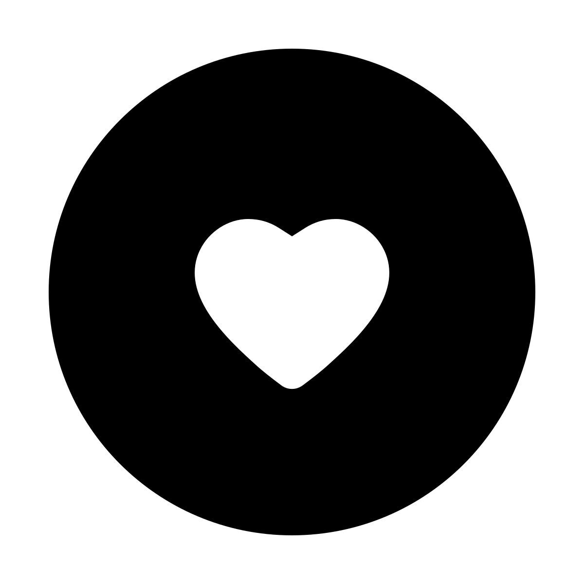 material rounded style love circled icon