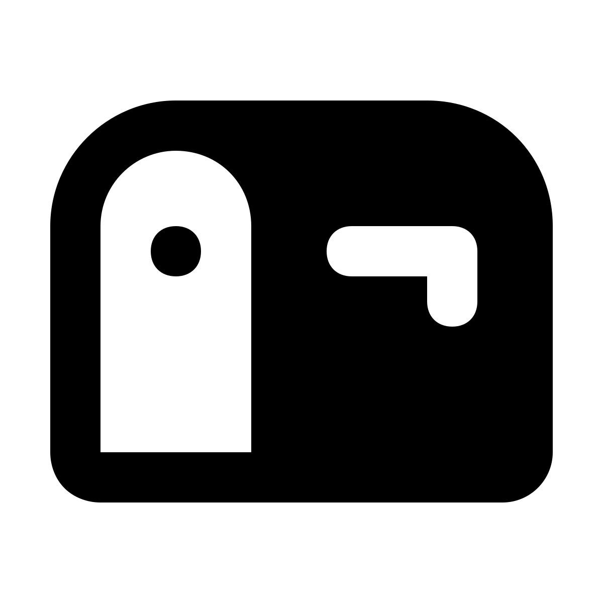 material rounded style cassetta postale chiusa bandiera giù icon