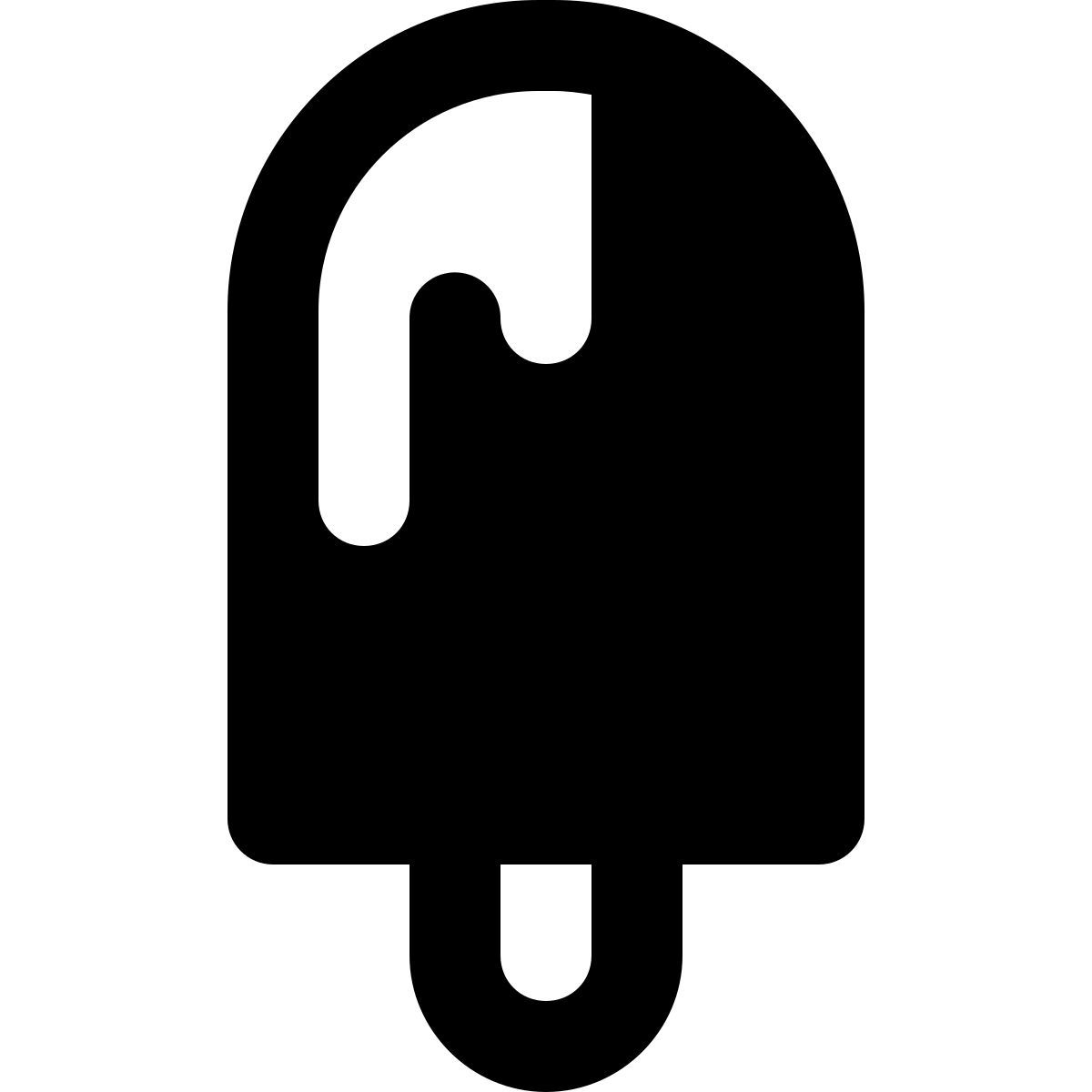 material rounded style melting ice cream icon