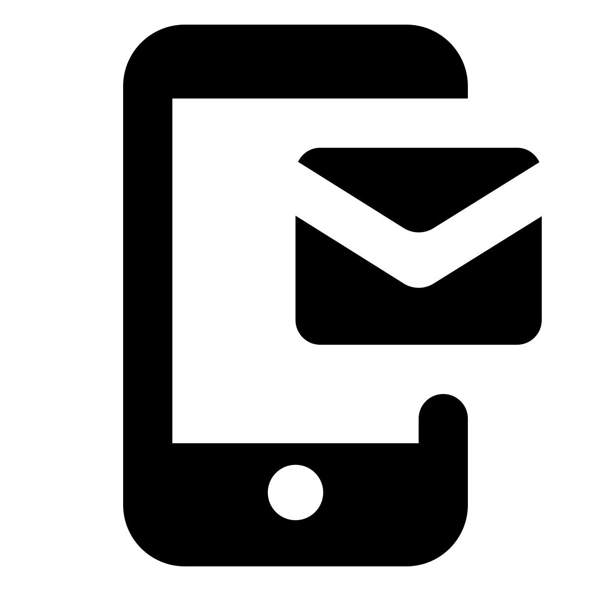 material rounded style mobile e mail icon