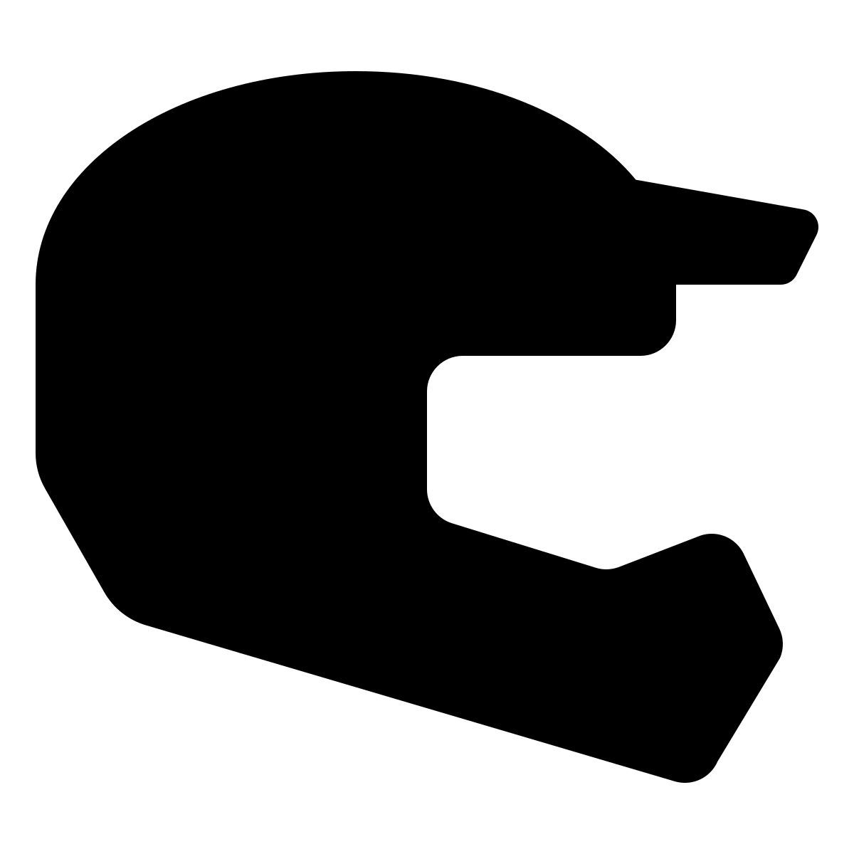 material rounded style motocross helmet icon