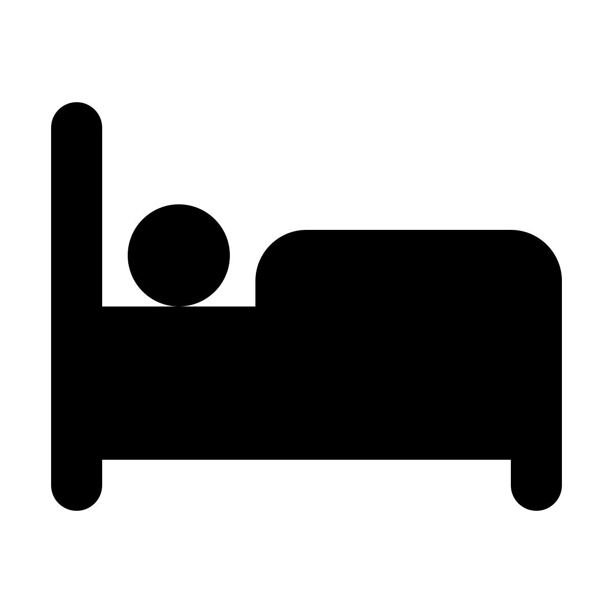 material rounded style occupied bed icon