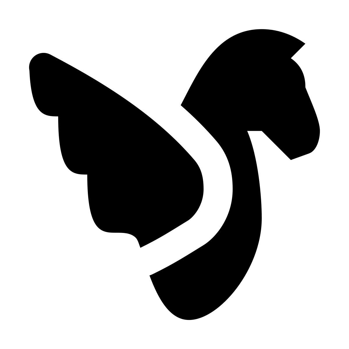 material rounded style pegasus icon