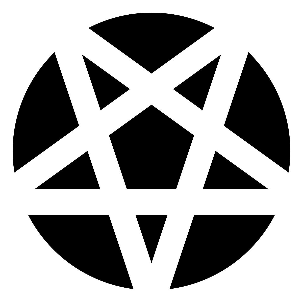 material rounded style 오각형 악마 icon