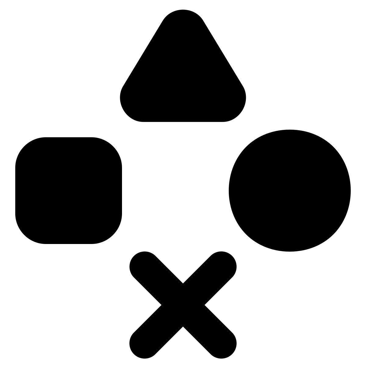 material rounded style playstation tasten icon