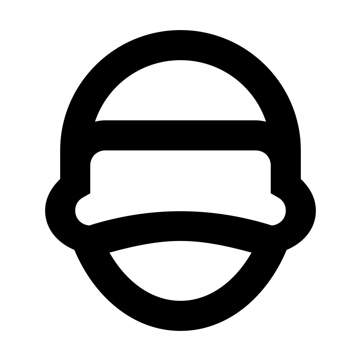 material rounded style máscara de protección icon