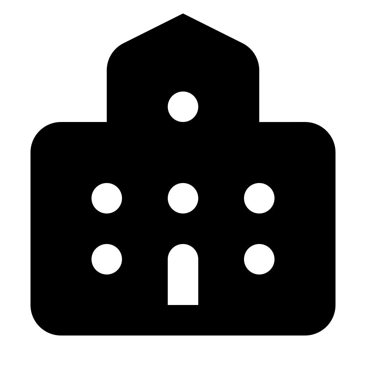 material rounded style school building icon