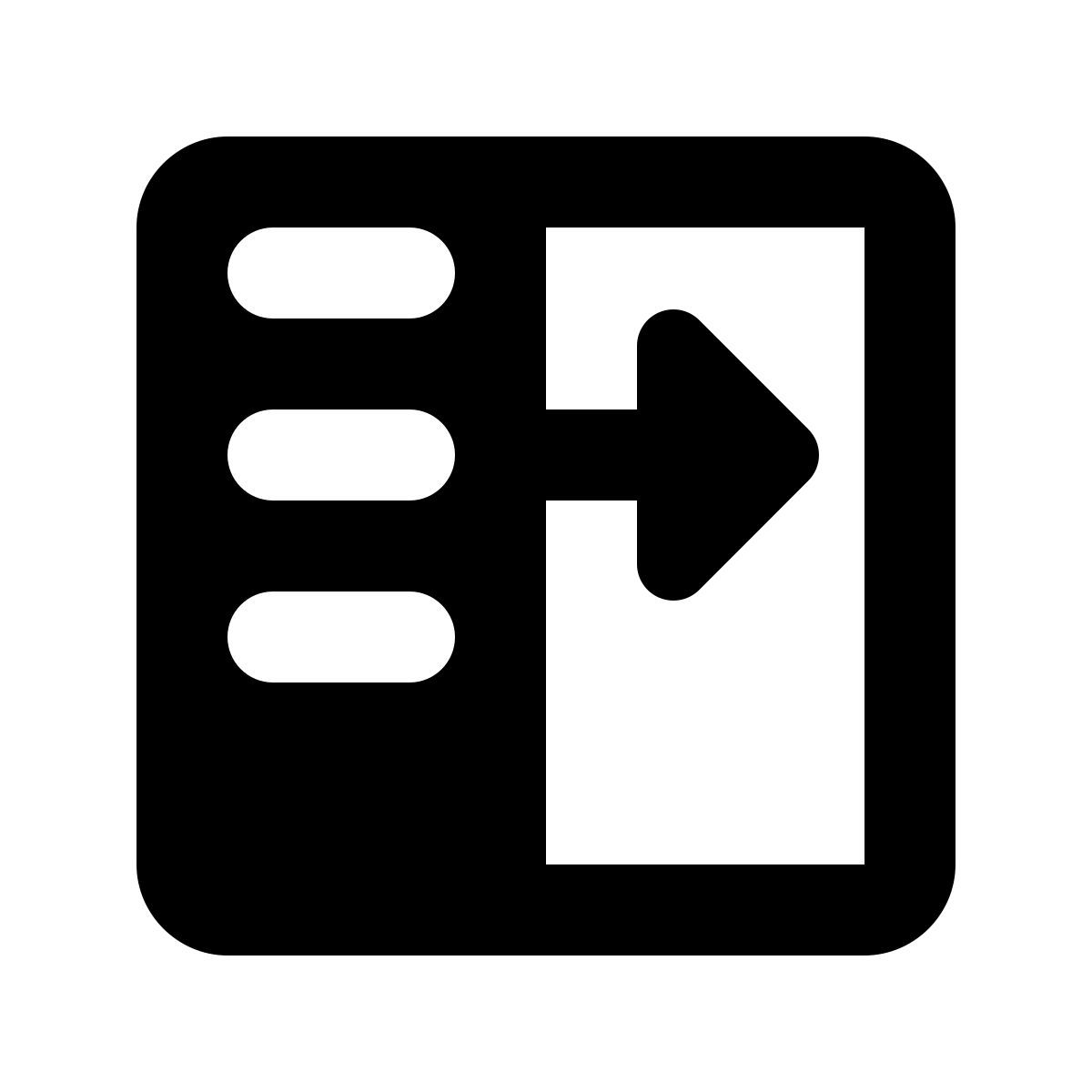 material rounded style afficher le panneau latéral icon