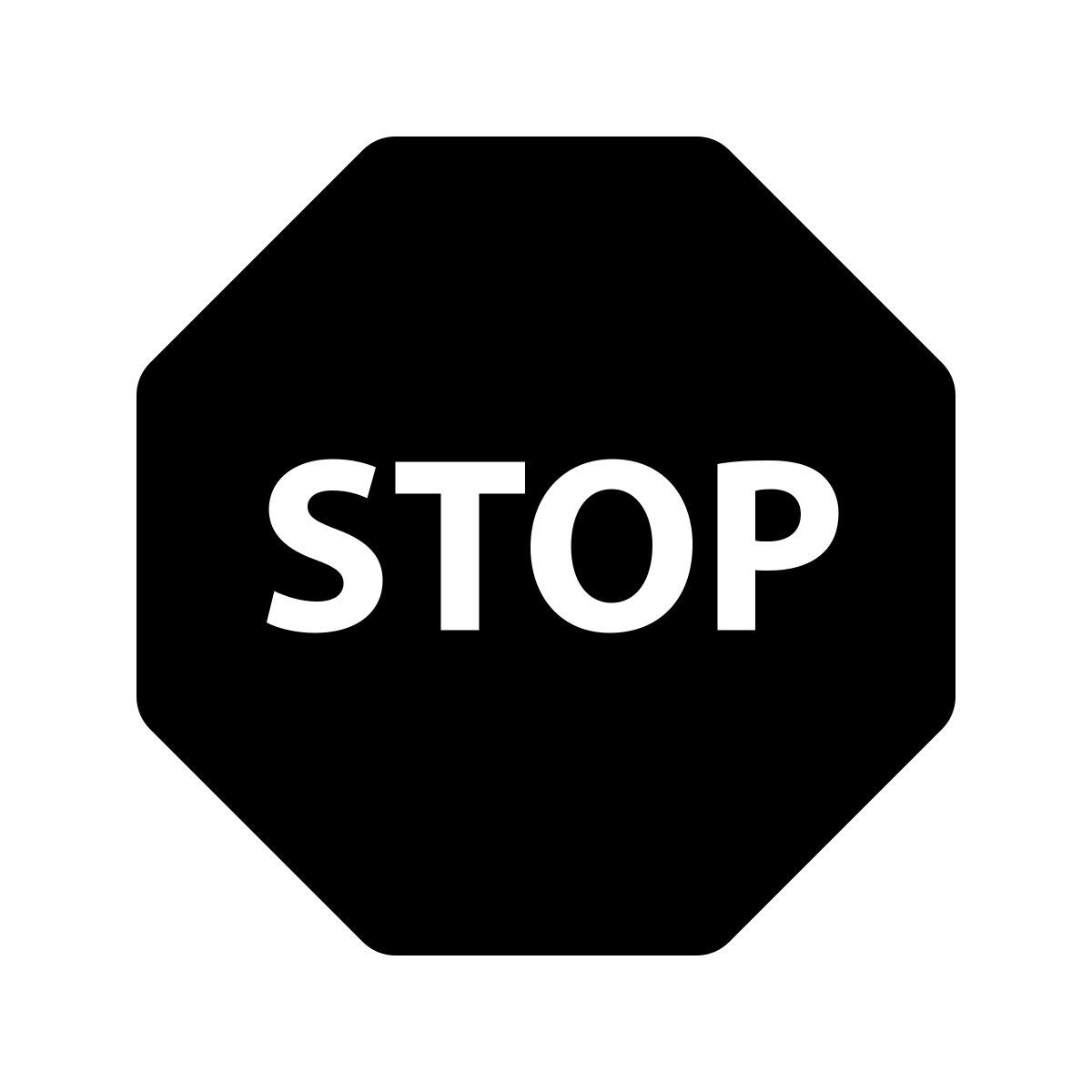 material rounded style stop sign icon