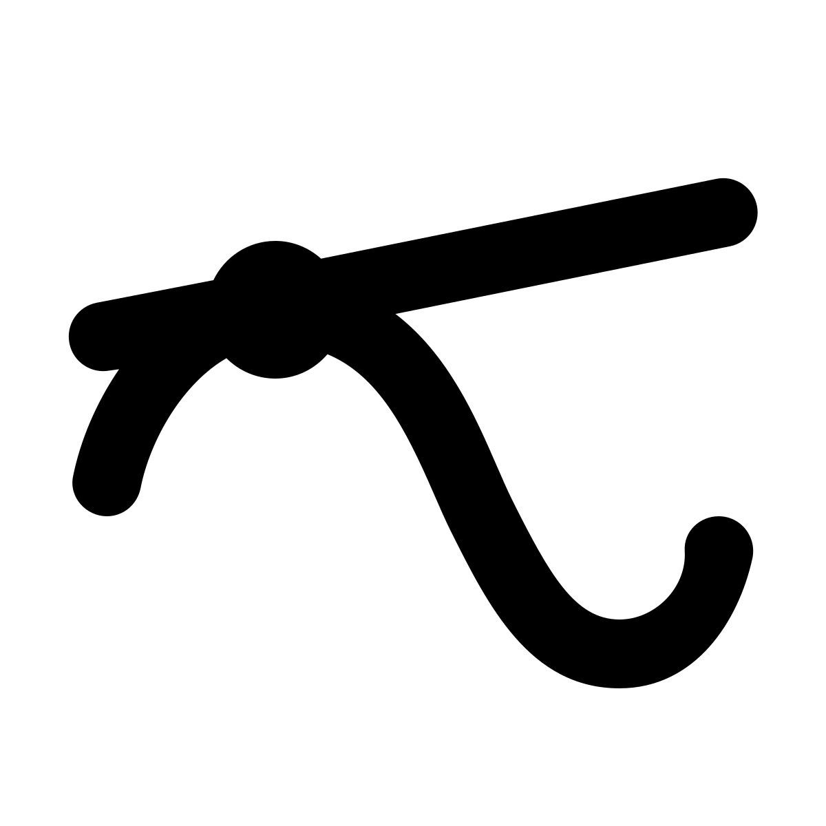 material rounded style linea curva icon