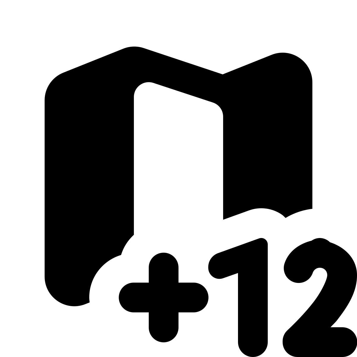 material rounded style fuso horário +12 icon