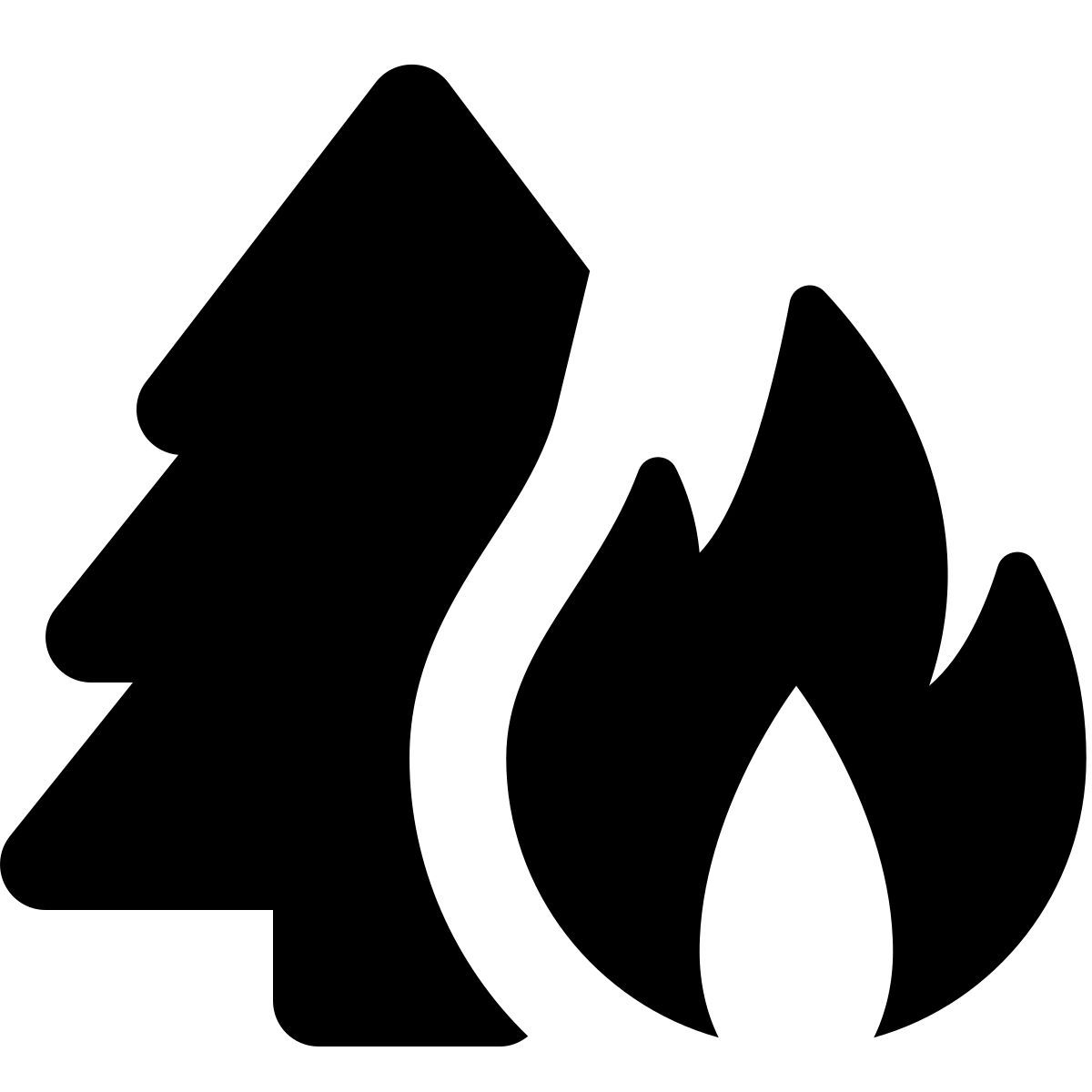 material rounded style incendio forestal icon