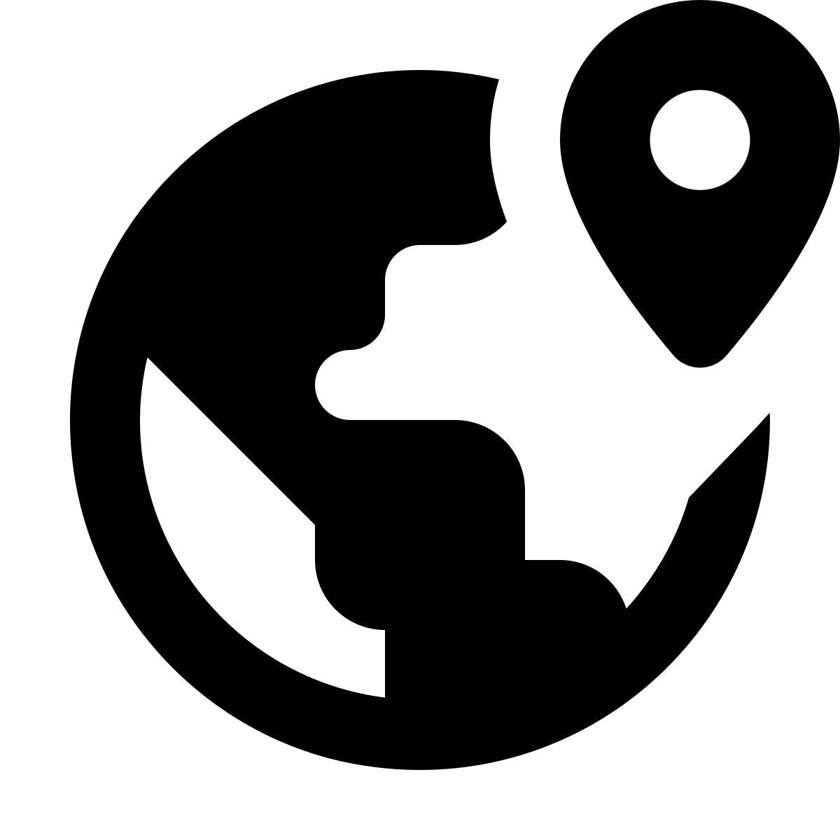 material rounded style localização mundial icon