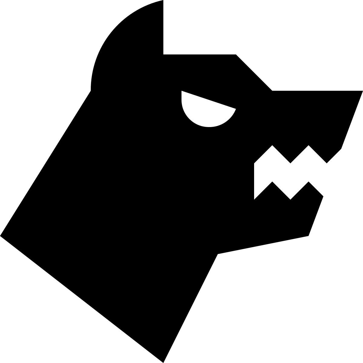 material sharp style angry dog icon
