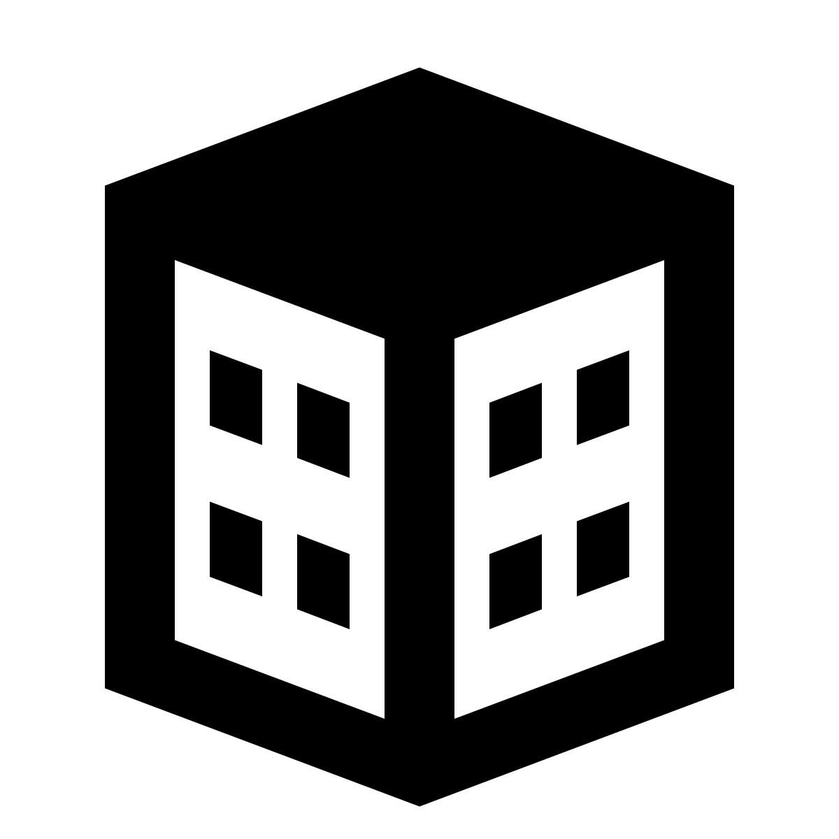 material sharp style bâtiment avec vue de dessus icon