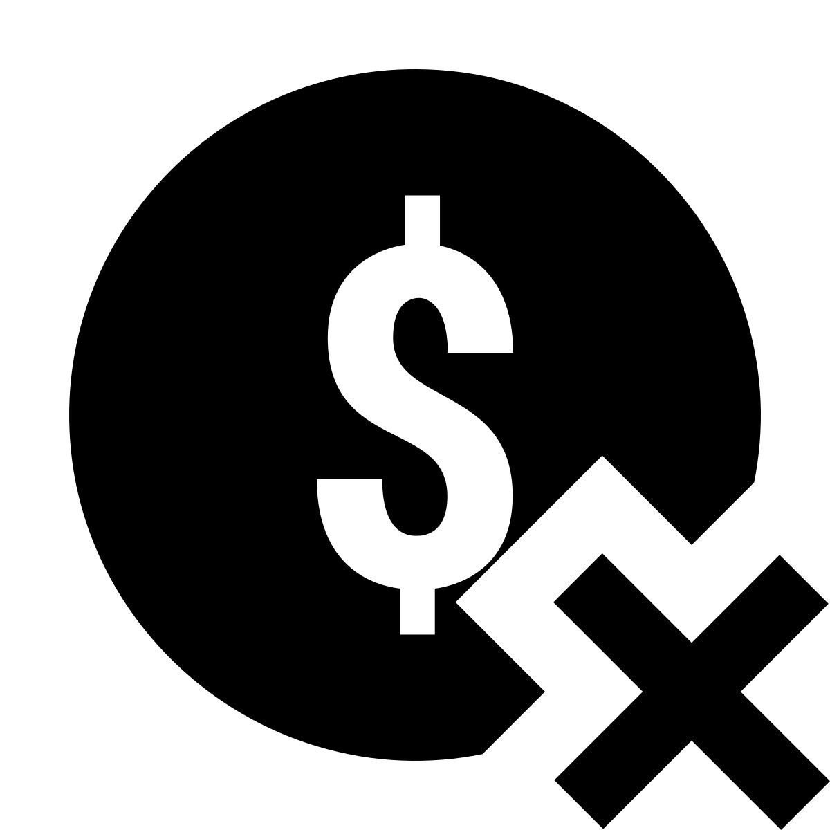 material sharp style excluir dólar icon