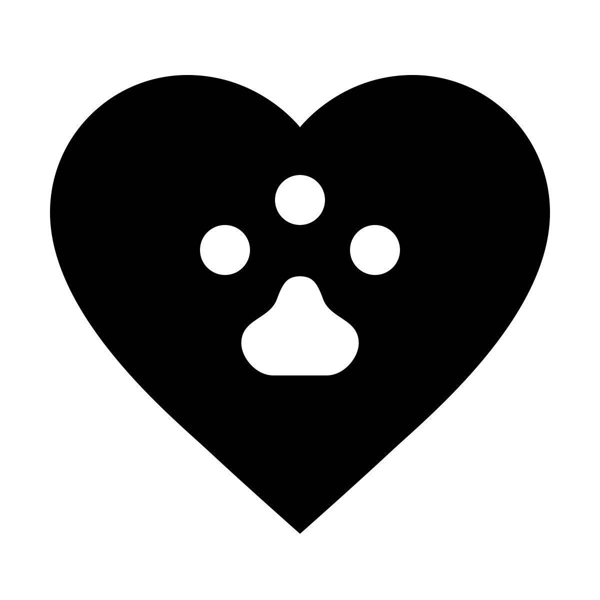 material sharp style heart with dog paw icon