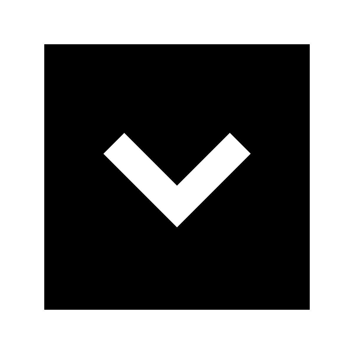 material sharp style abajo en cuadrado icon