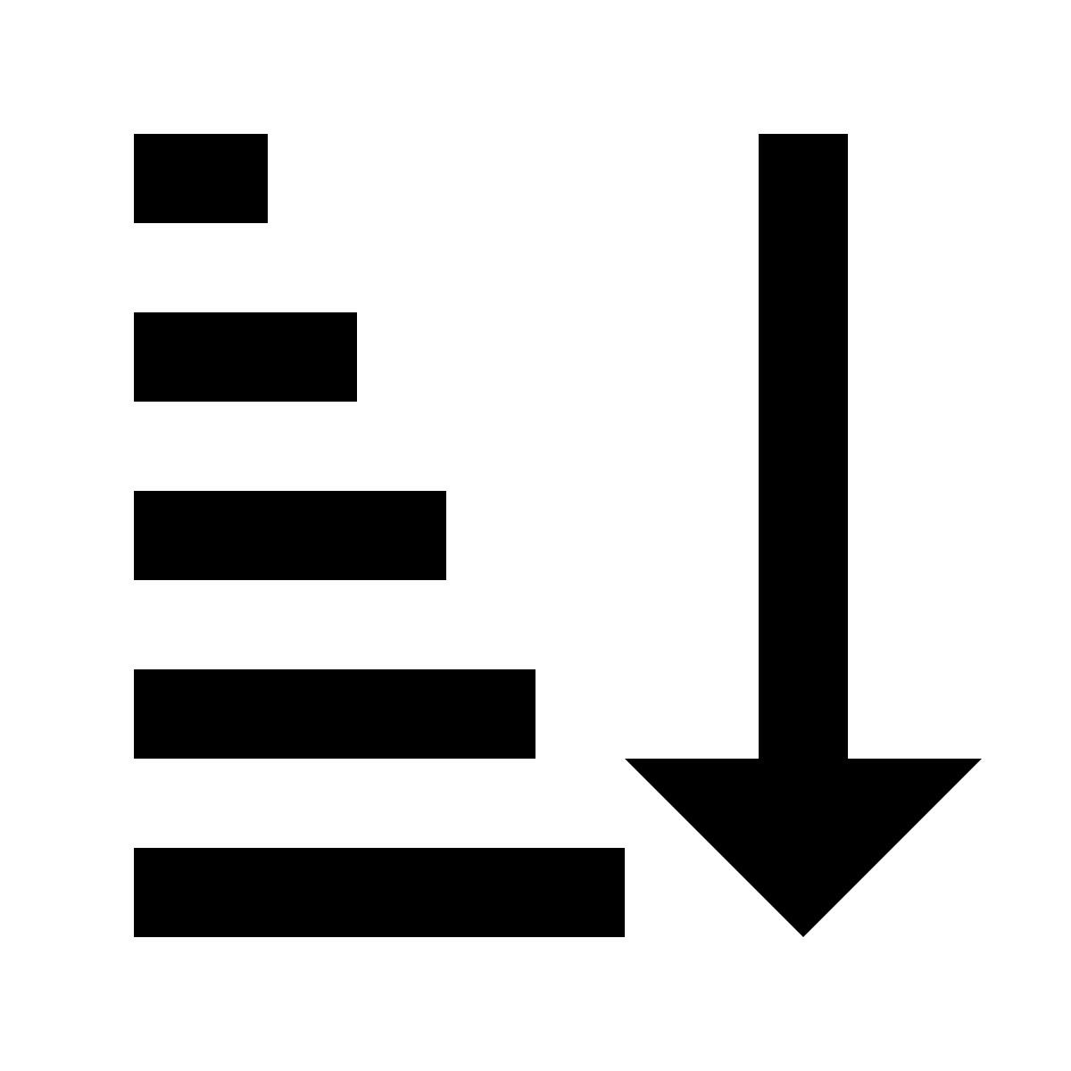 material sharp style aufsteigende sortierung icon