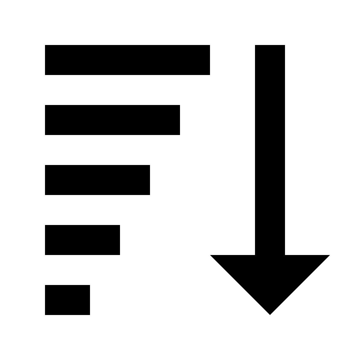 material sharp style absteigende sortierung icon