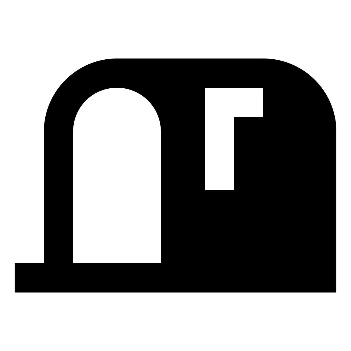 material sharp style cassetta postale aperta bandiera sù icon