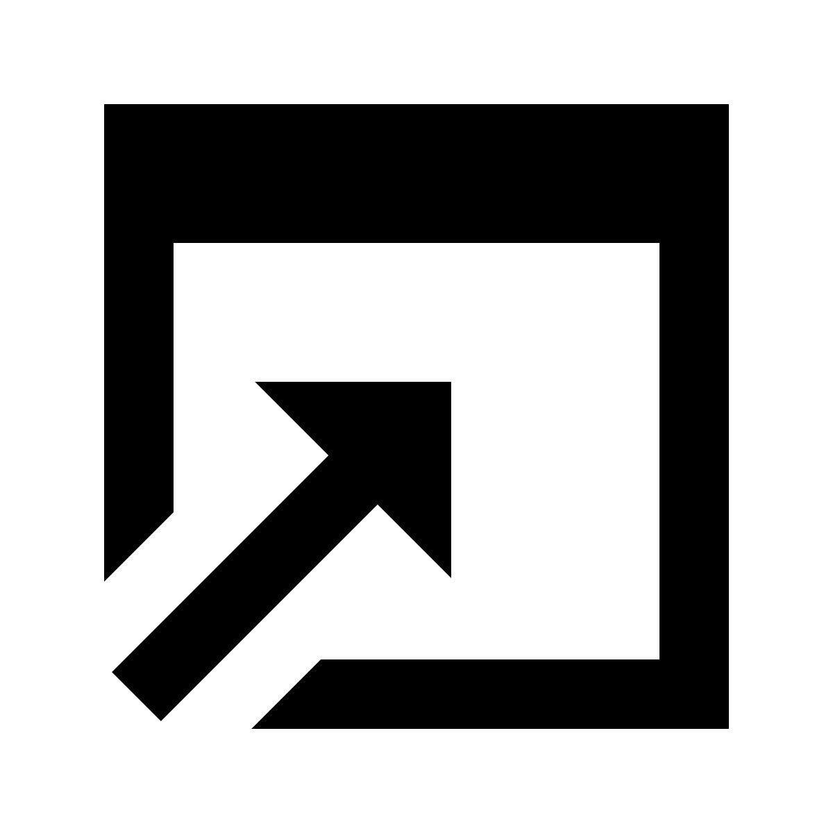 material sharp style ouvrir en fenêtre icon