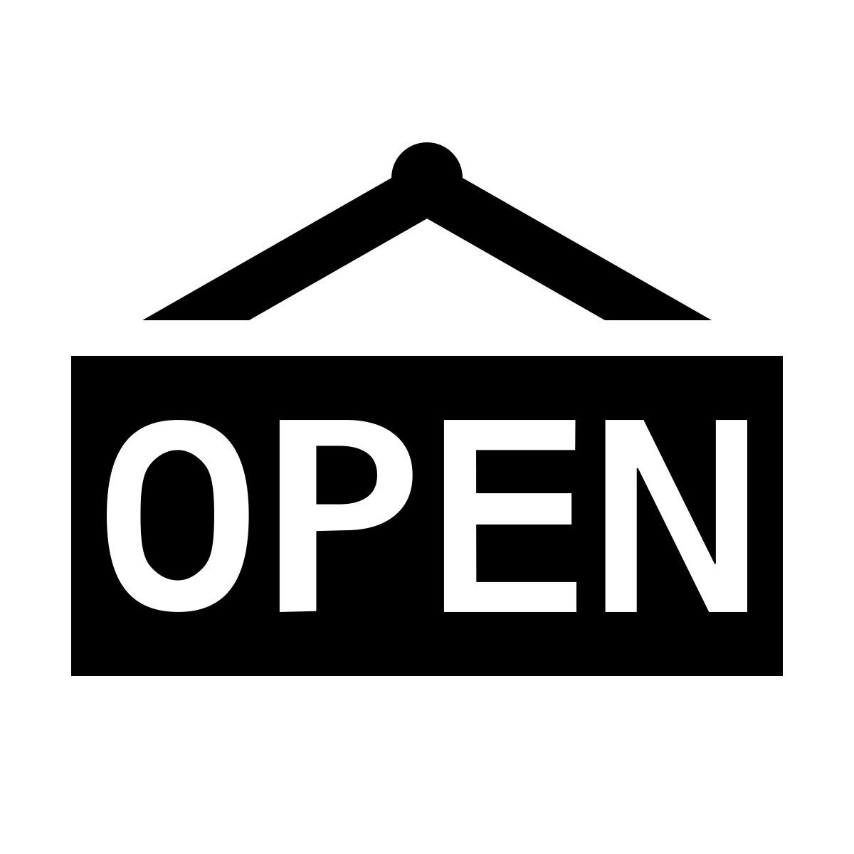 material sharp style open sign icon