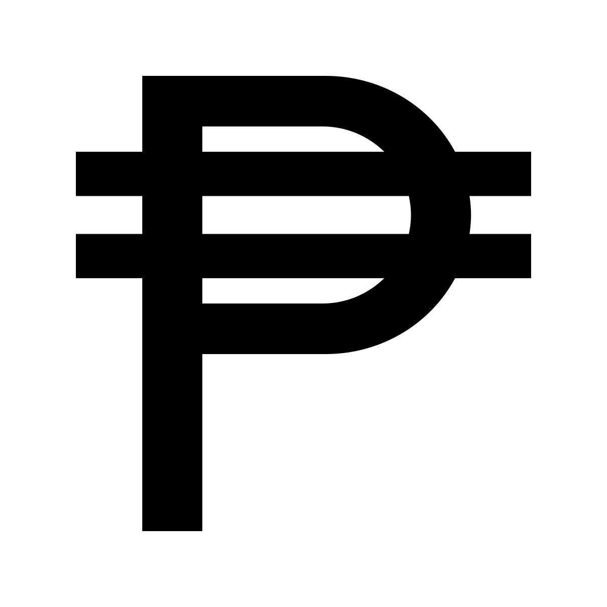 material sharp style peso symbol icon