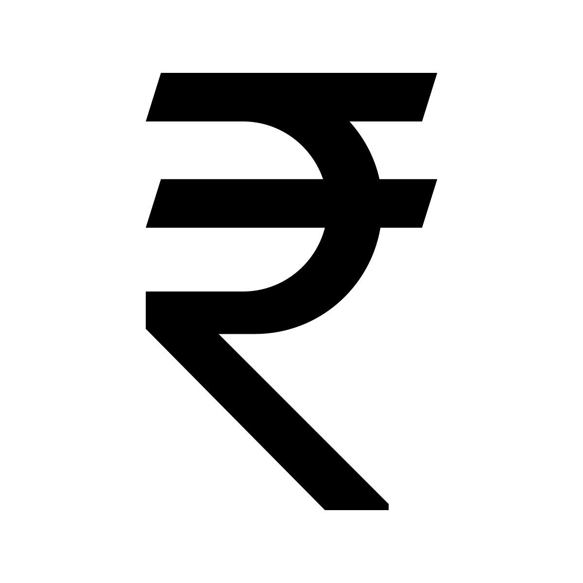 material sharp style rupee icon