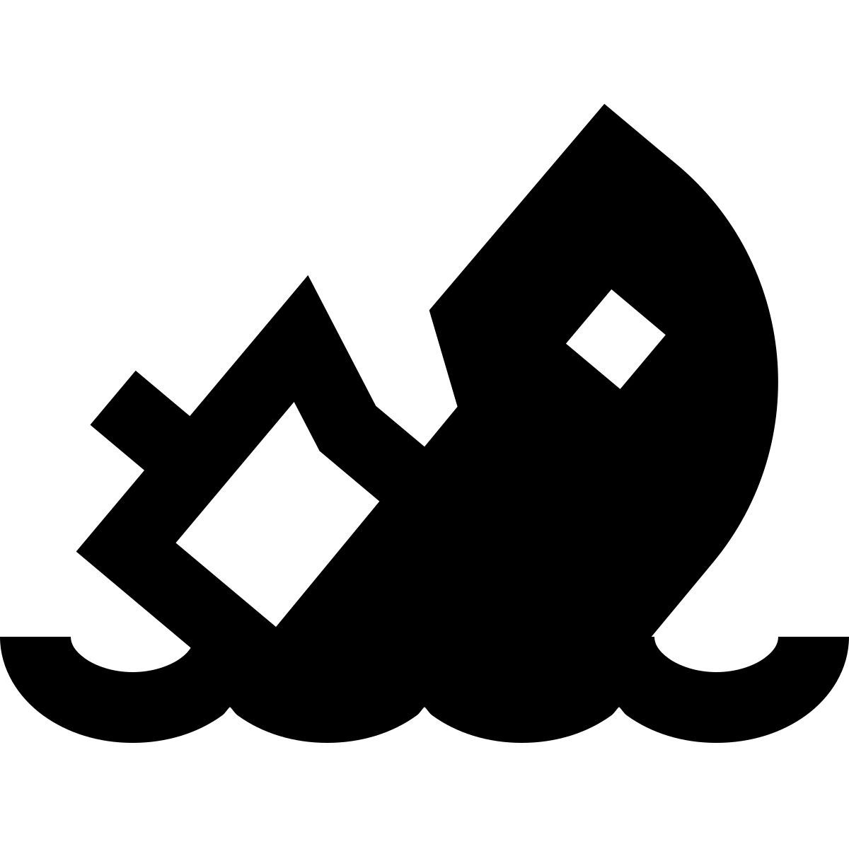 material sharp style shipwreck icon