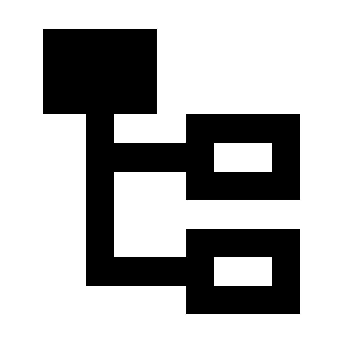 material sharp style organigramme empilé: nœud parent surligné icon