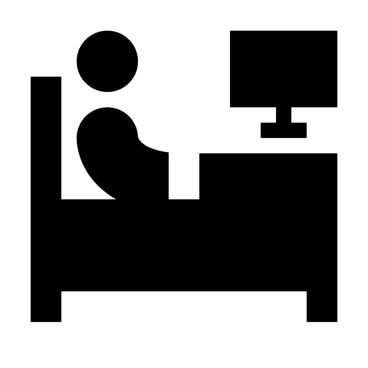 material sharp style regarder la télévision au lit icon