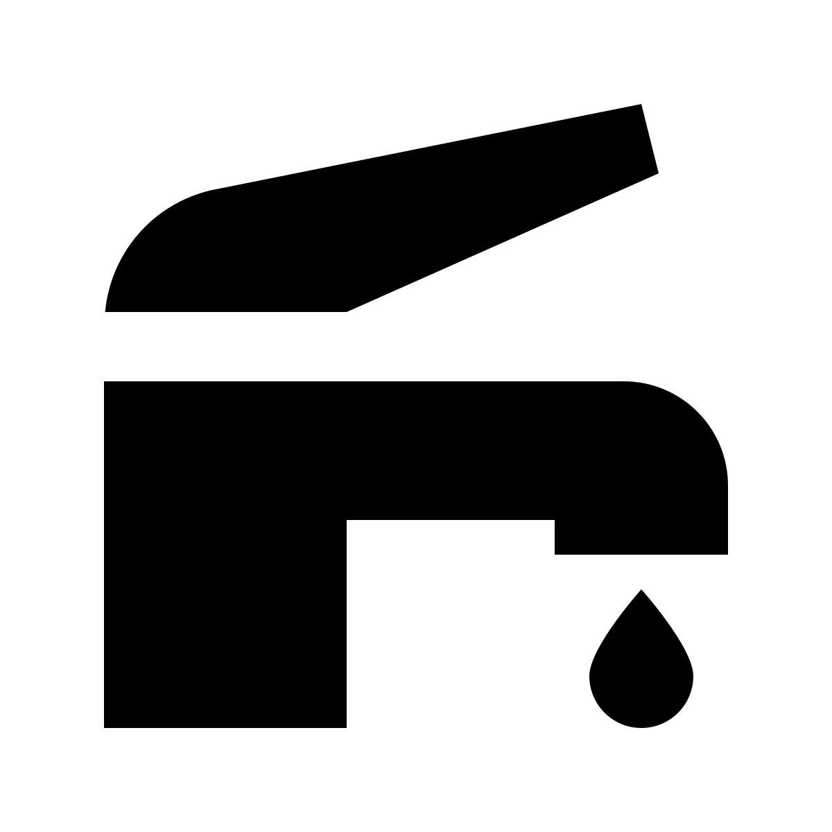 material sharp style water tap icon