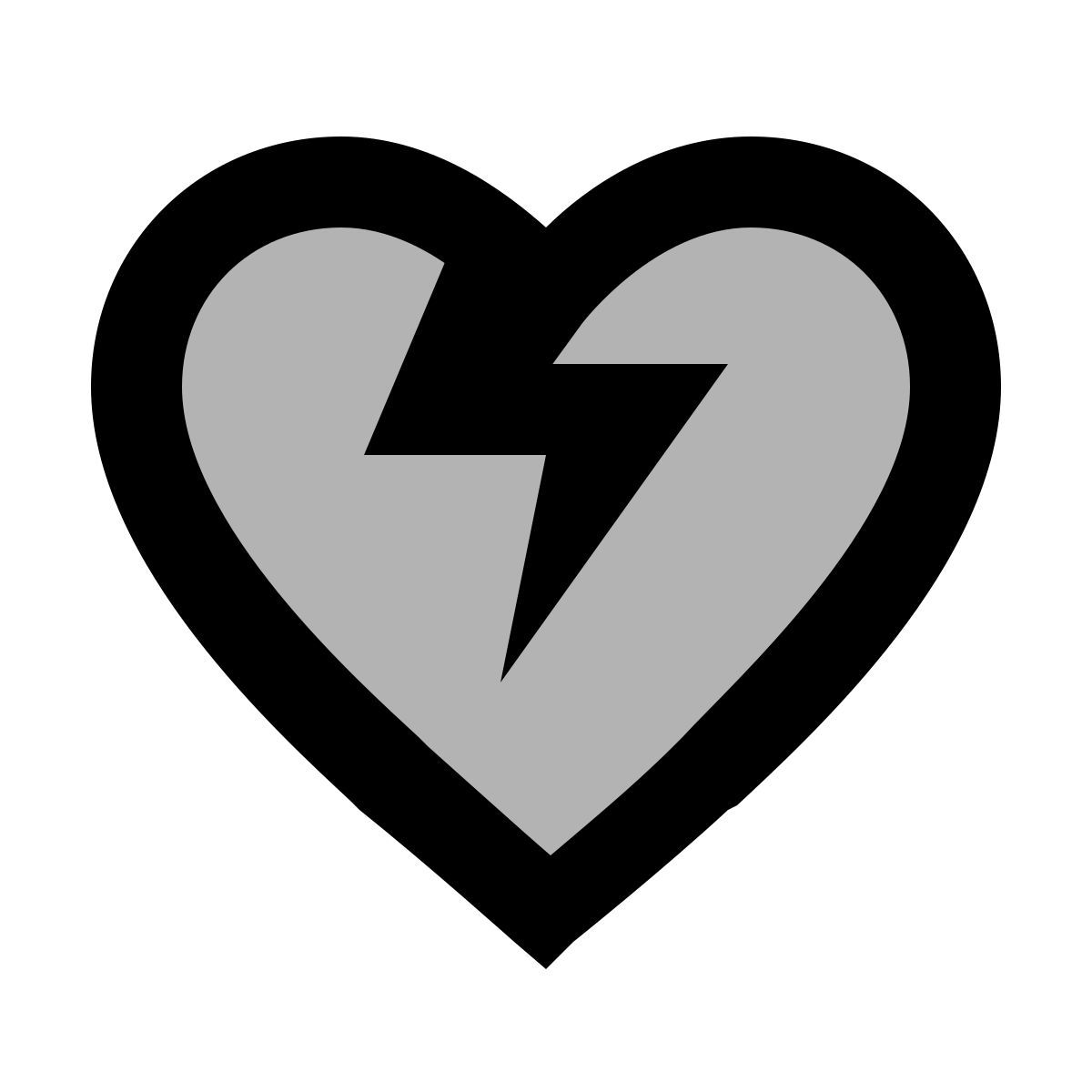 material two tone style gebrochenes herz icon