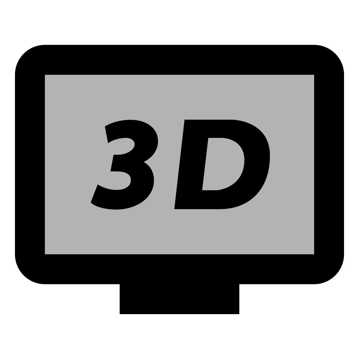 material two tone style 3d 모니터  icon